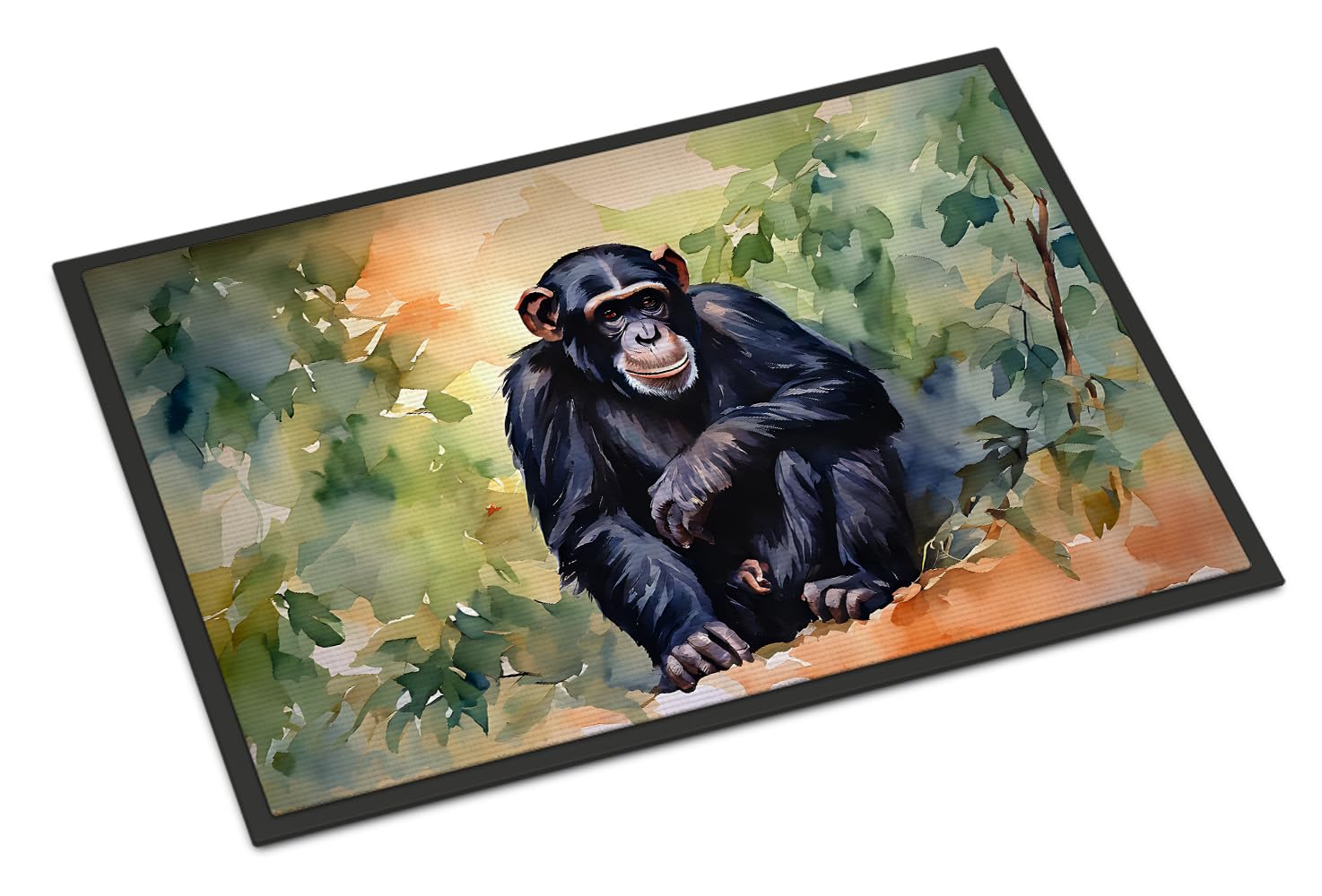 Carolines Treasures DAC2891MAT Chimpanzee Doormat Front Door Mat Indoor Outdoor Rugs for Entryway, Non Slip Washable Low Pile, 18H X 27W