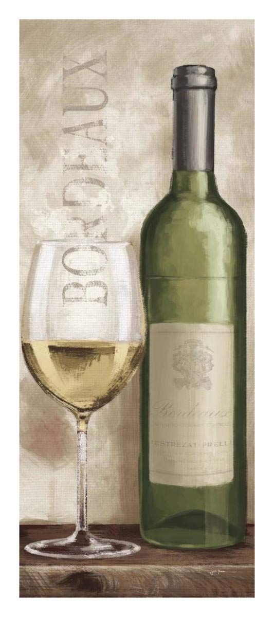 Wine in Paris V White Wine -Paper Art-14x32”