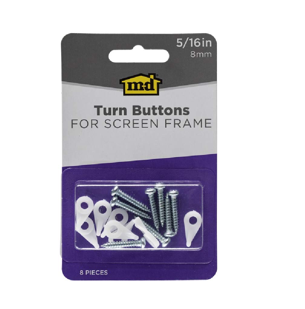 M-D Building Products 14172 Turn Buttons Frame (5/16In) 8Pc Replacement Screen, Assorted
