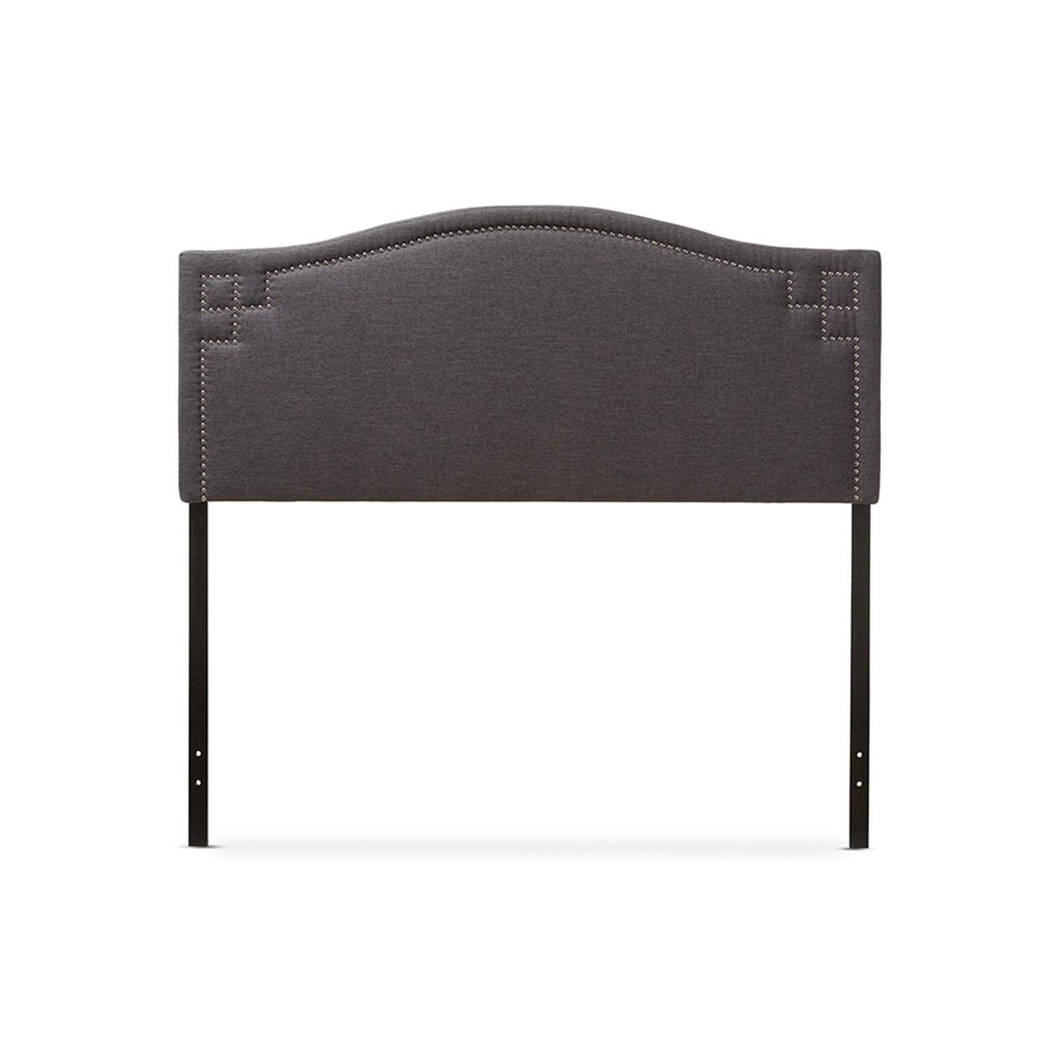 Baxton Studio Aubrey Modern and Contemporary Dark Grey Fabric Upholstered Queen Size Headboard