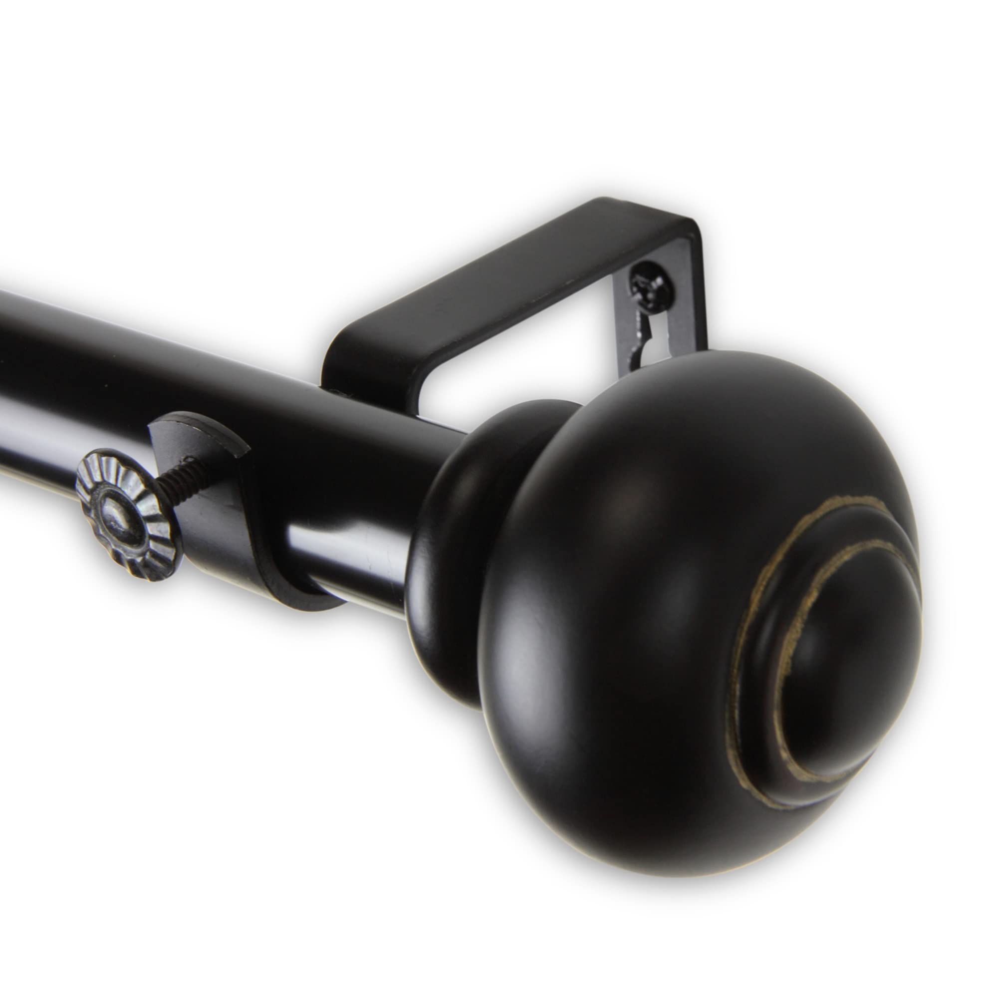 Constantino Curtain Rod 1 OD 66-120 inch  - Black