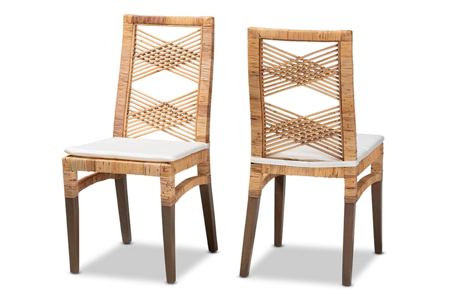Baxton Studio Poltak Modern Natural Brown Rattan Dining Chair