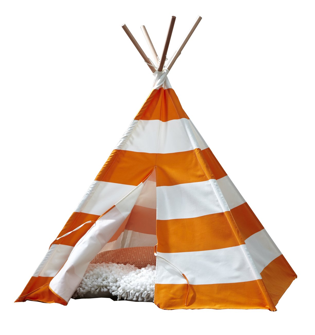 Teepee Orange with White Stripes