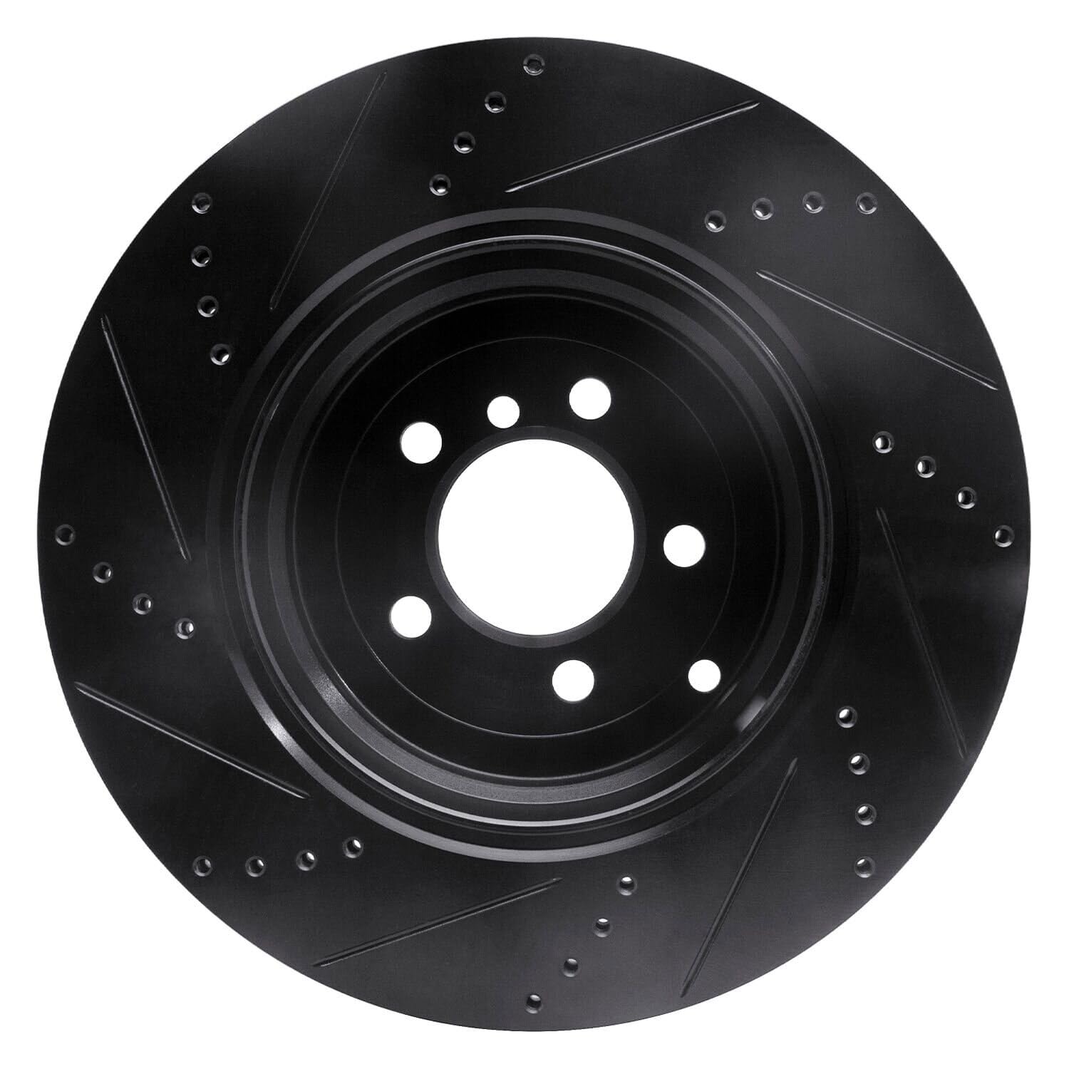 R1 Concepts Brake Rotor Drilled and Slotted Black ECB-11018R
