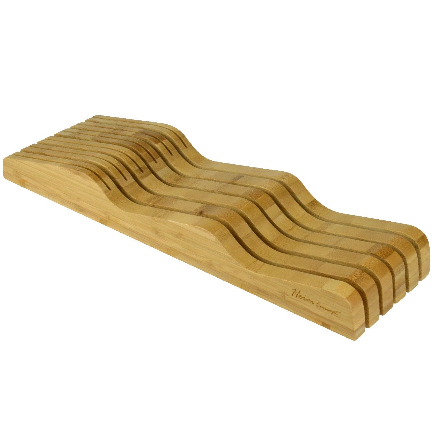 Heim Concept Organic Bamboo Knife Block Organizer - Holds Up To 16 Knives