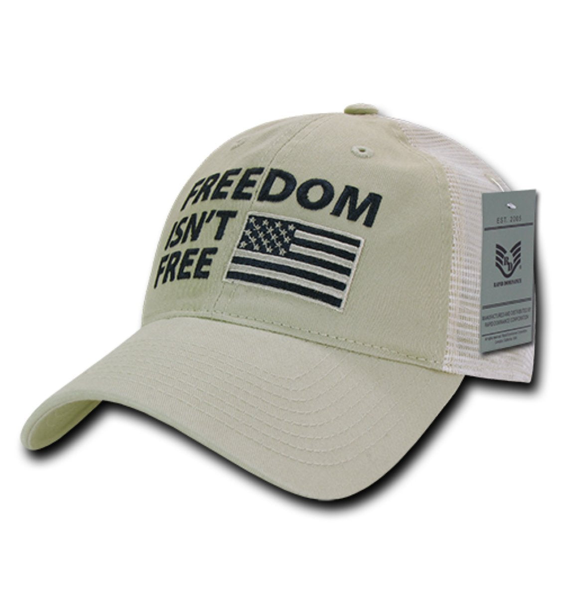 Relaxed Trucker USA Cap, Freedom, Stone