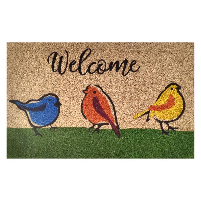 DOOR MAT COIR WELC BIRDS (Pack of 1)
