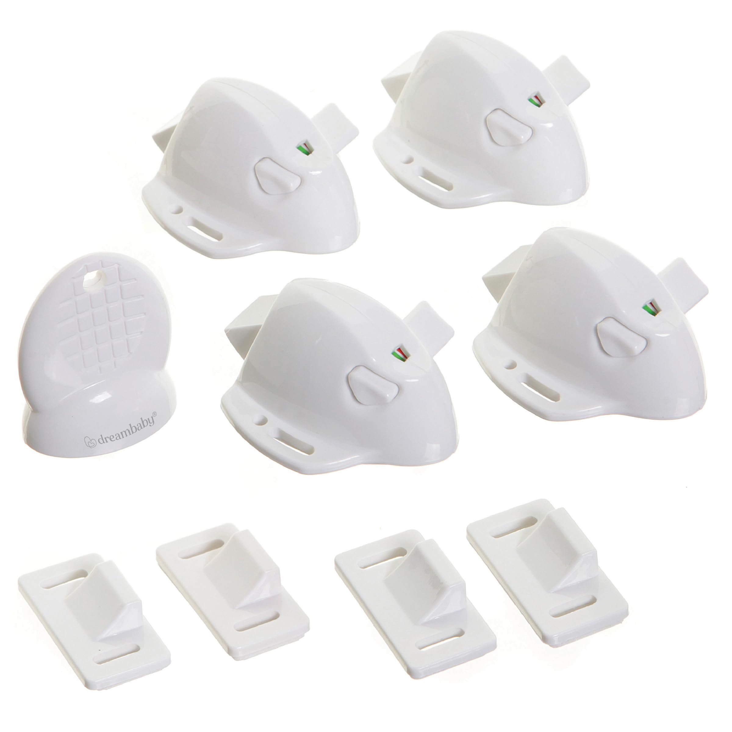 Adhesive Mag Locks - 4 Locks, 1 Key