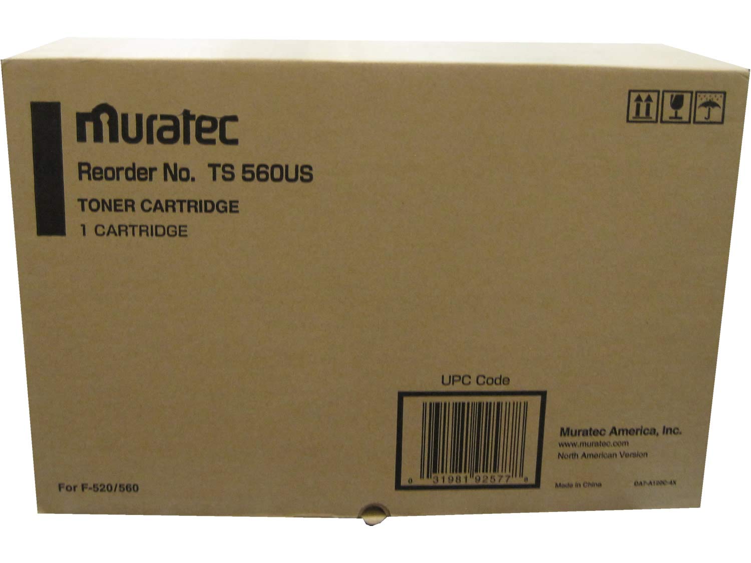 MURATEC F560 1-SD YLD BLACK TONER, 15k yield