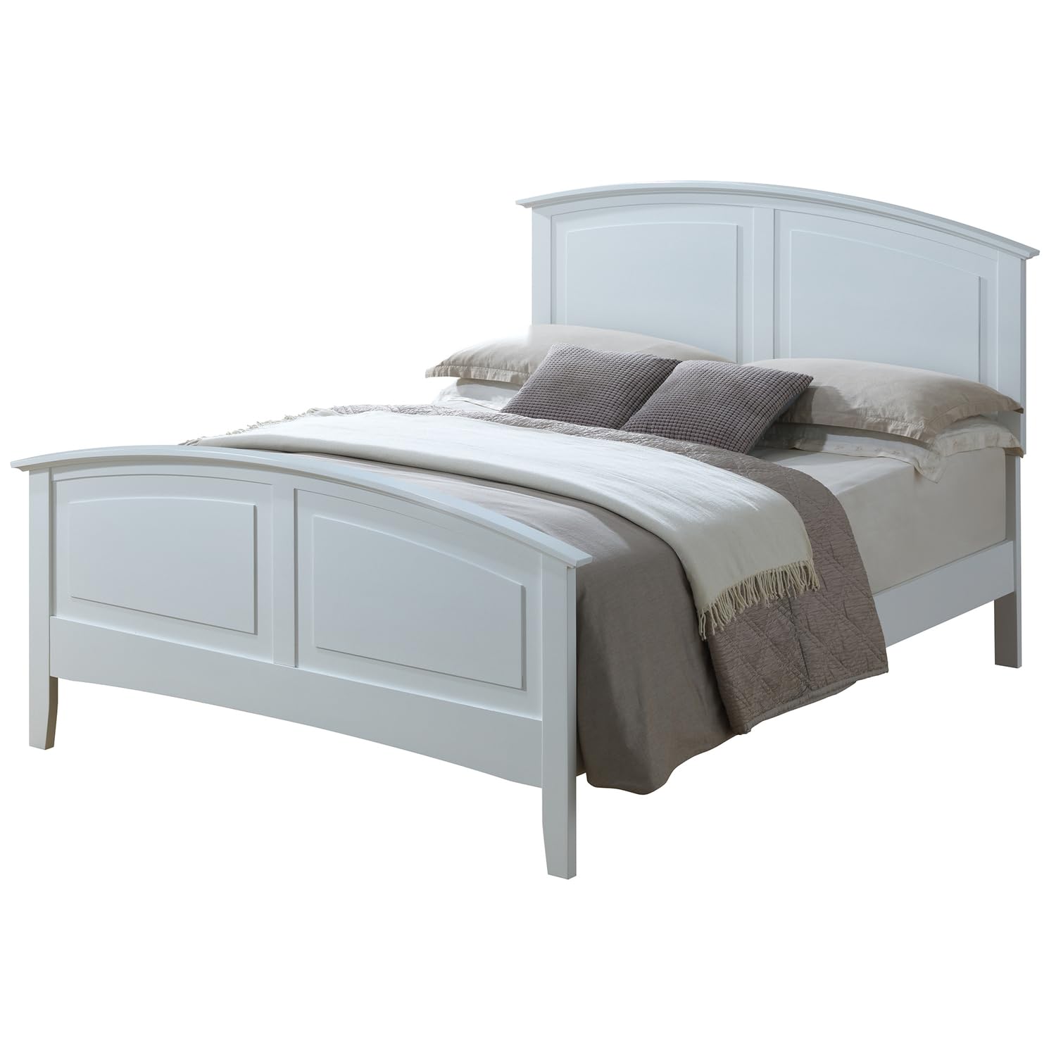 Hammond White Queen Panel Bed with Curved Top Rail