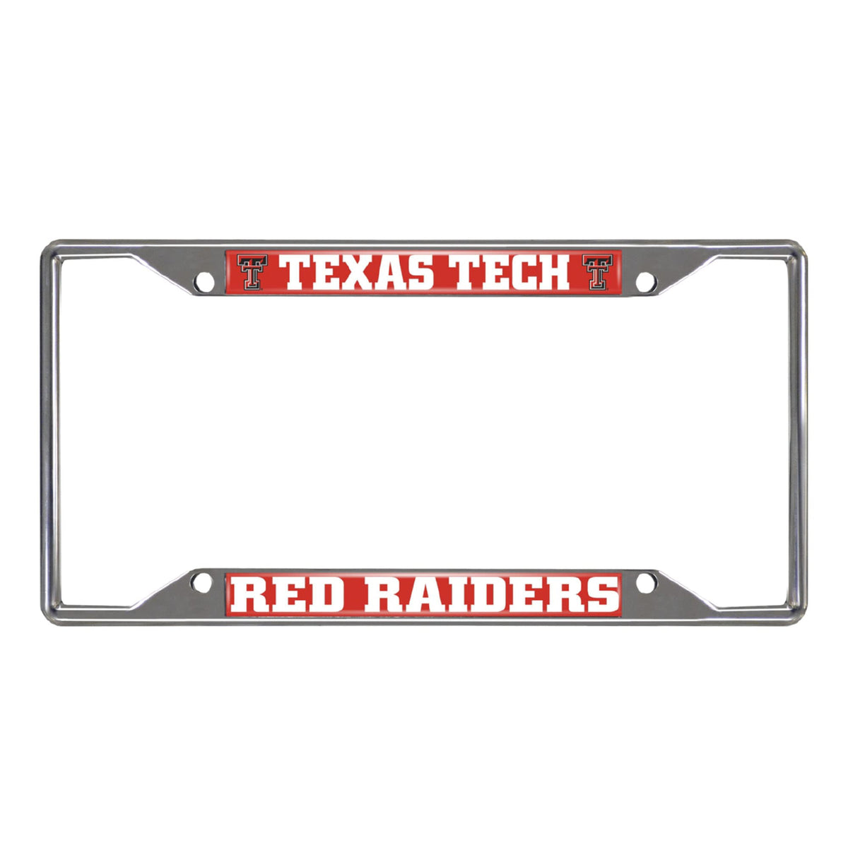 Fanmats 14898 Texas Tech Red Raiders Chrome Metal License Plate Frame, Team Colors, 6.25In X 12.25In