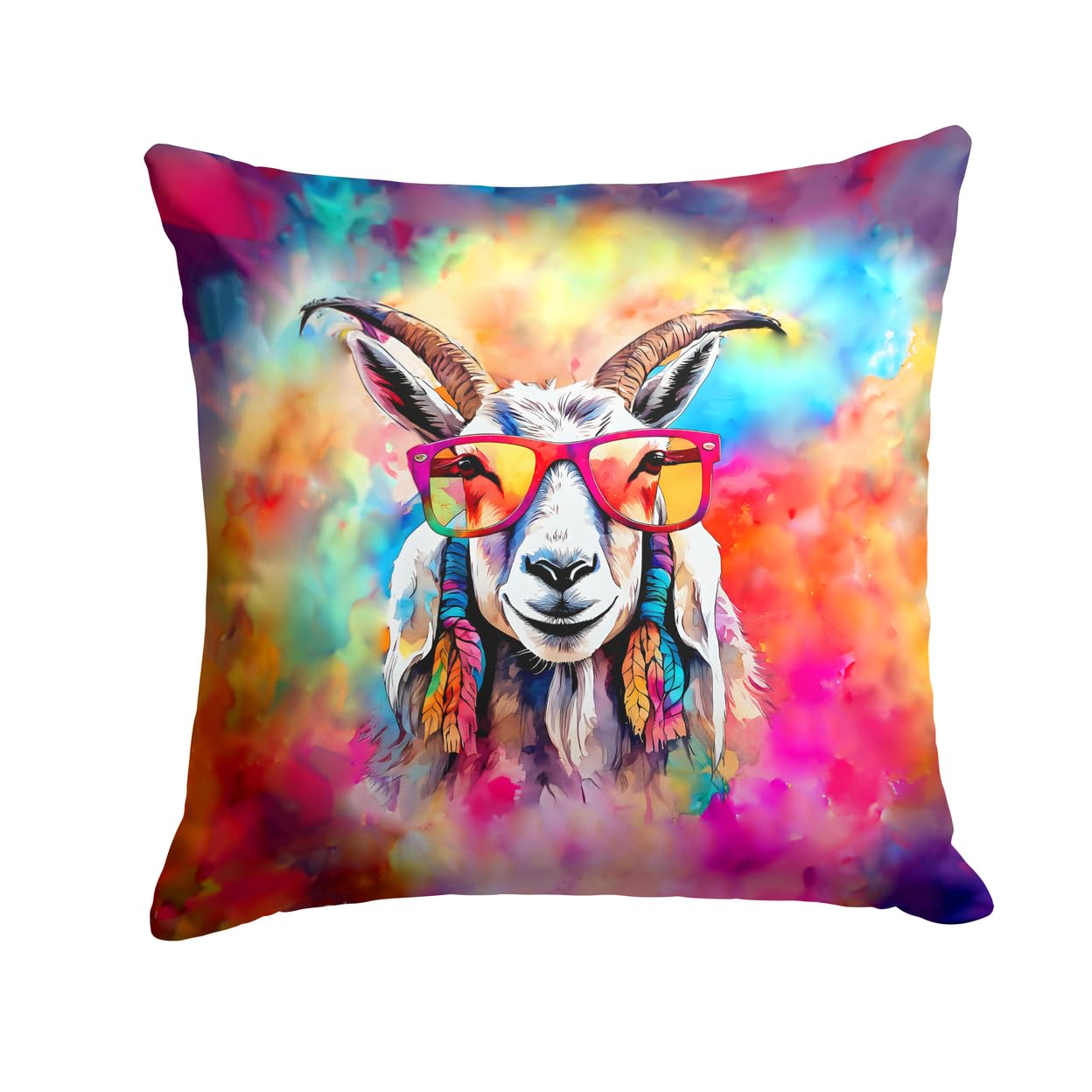 Hippie Animal Goat Throw Pillow