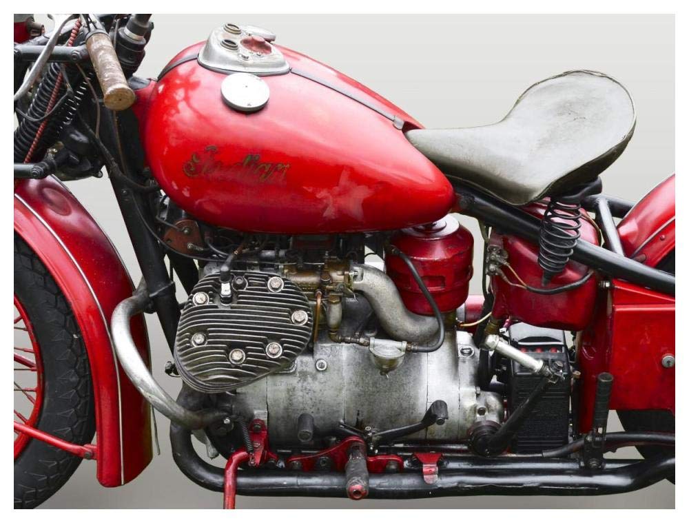 Vintage American motorbike (detail)-Paper Art-50x38”