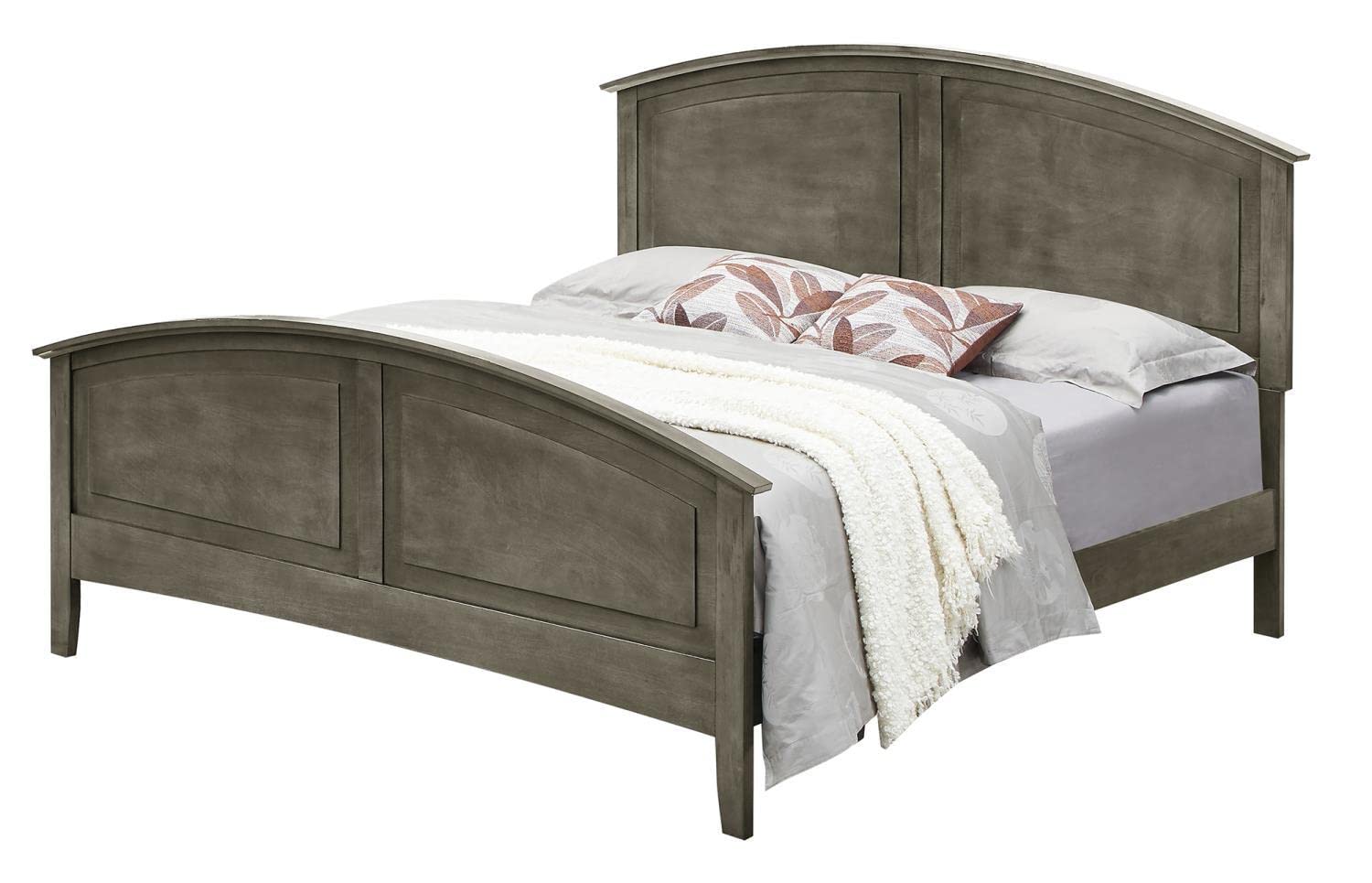 Hammond Gray Full Panel Bed with Curved Top Rail