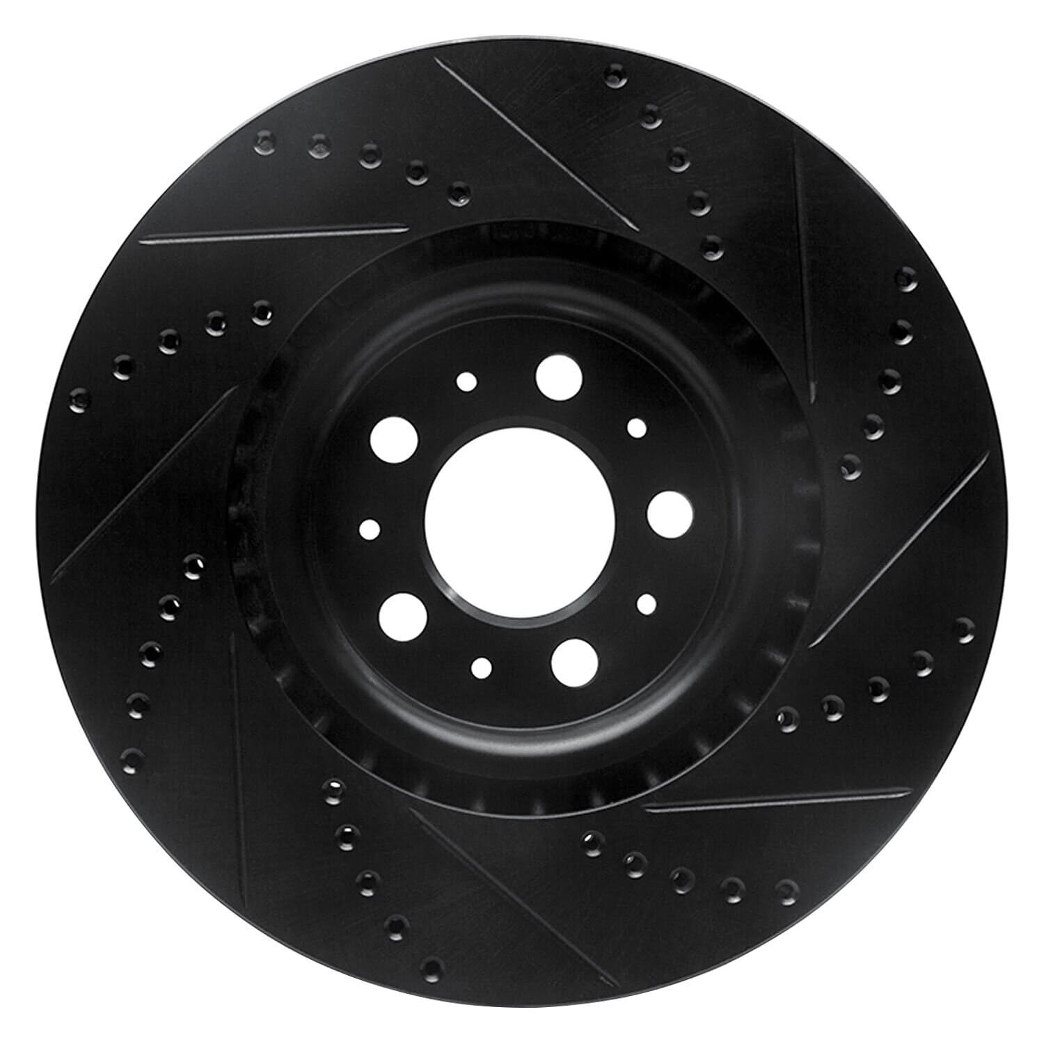 R1 Concepts Brake Rotor Drilled and Slotted Black ECB-27031L