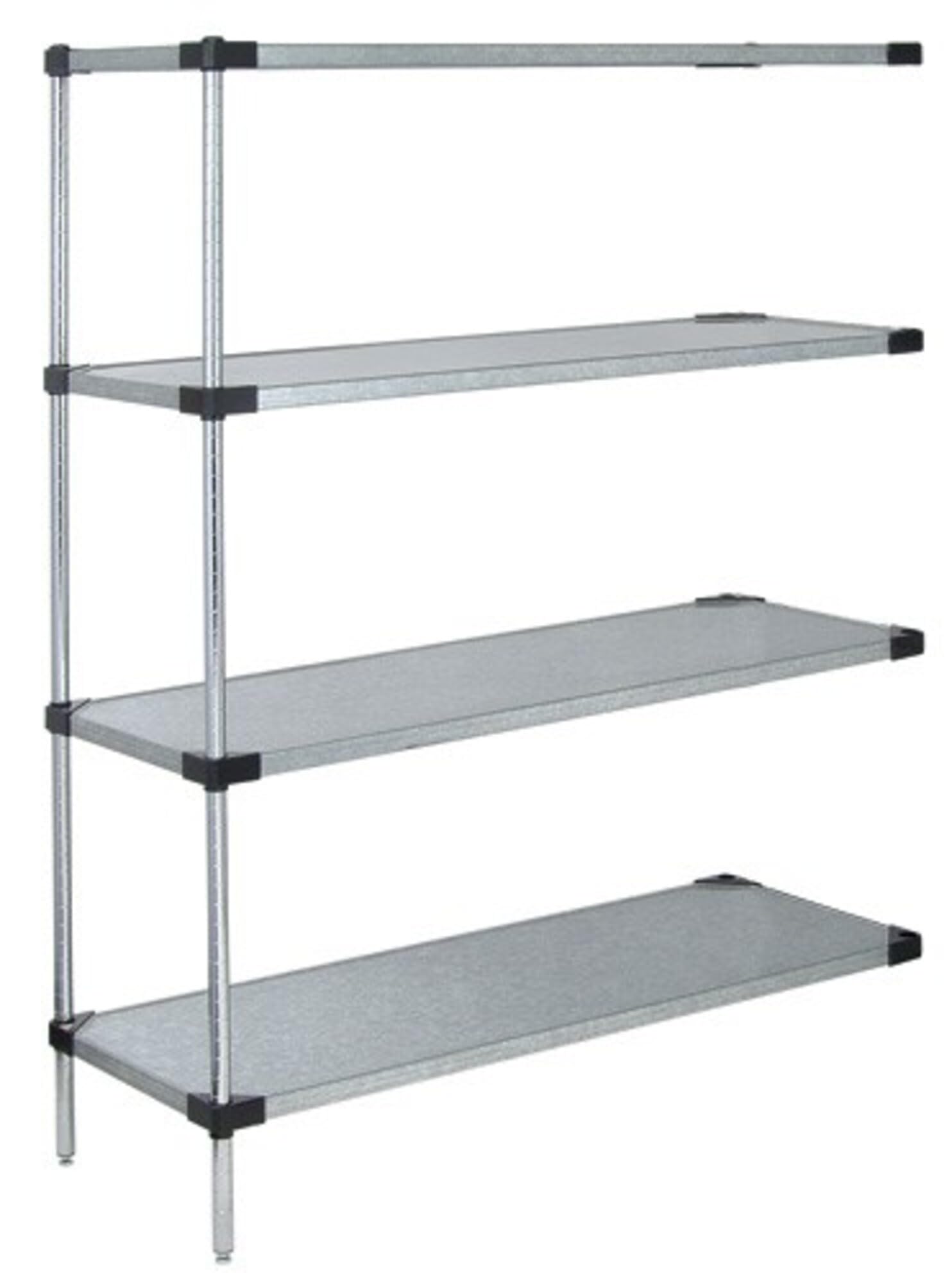 Quantum AD63-1830SG Solid Shelving Add-On Kit, 30W x 18D x 63H, 300 lbs Capacity, Carbon Steel, Galvanized, NSF