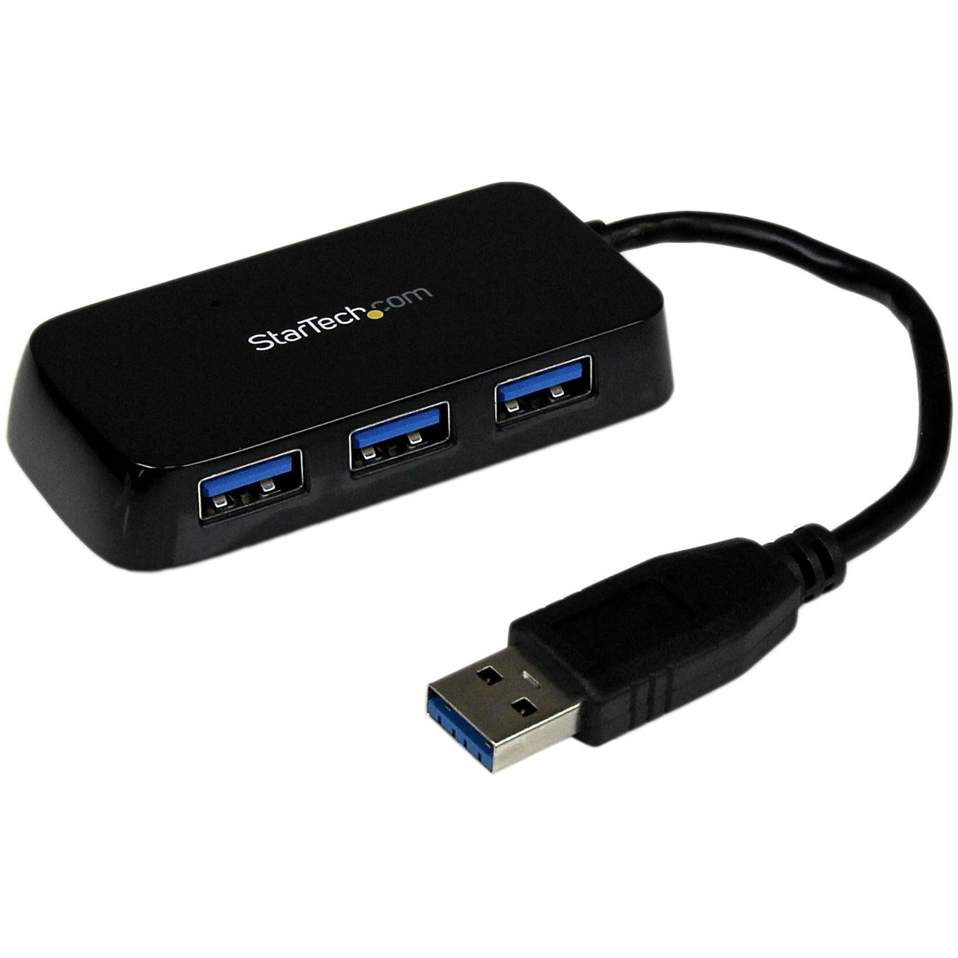Startech.Com 4-Port Usb 3.0 Superspeed Hub - Portable Mini Multiport Usb Travel Dock - Usb Extender Black For Business Pc/Mac, L