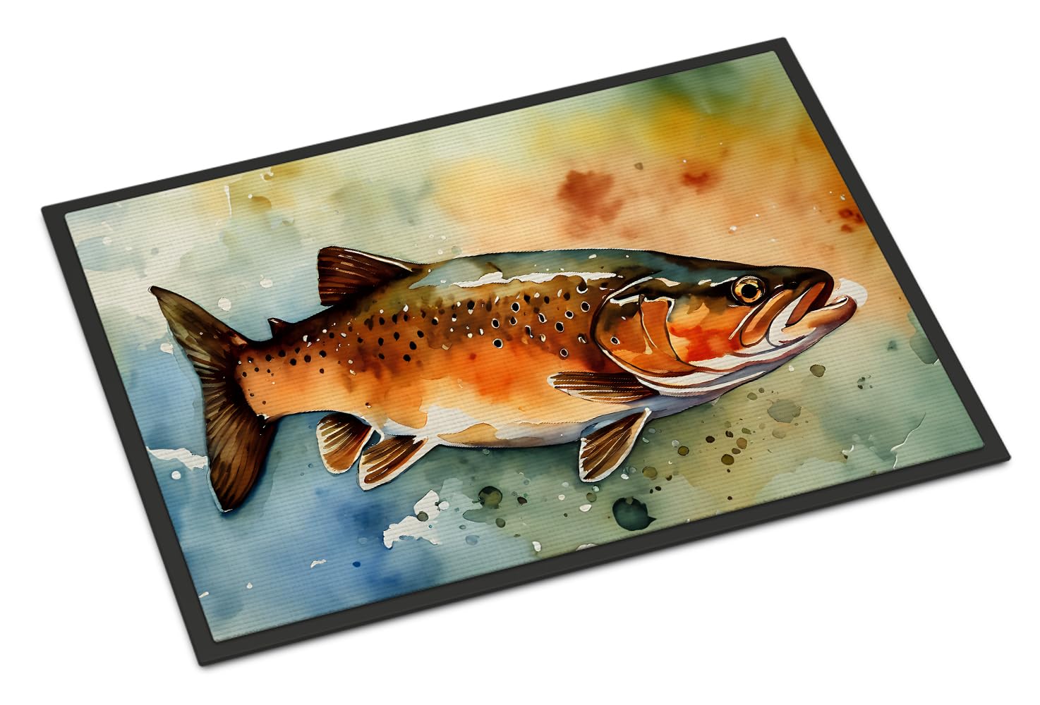 Carolines Treasures DAC2779MAT Brown Trout Doormat Front Door Mat Indoor Outdoor Rugs for Entryway, Non Slip Washable Low Pile, 18H X 27W