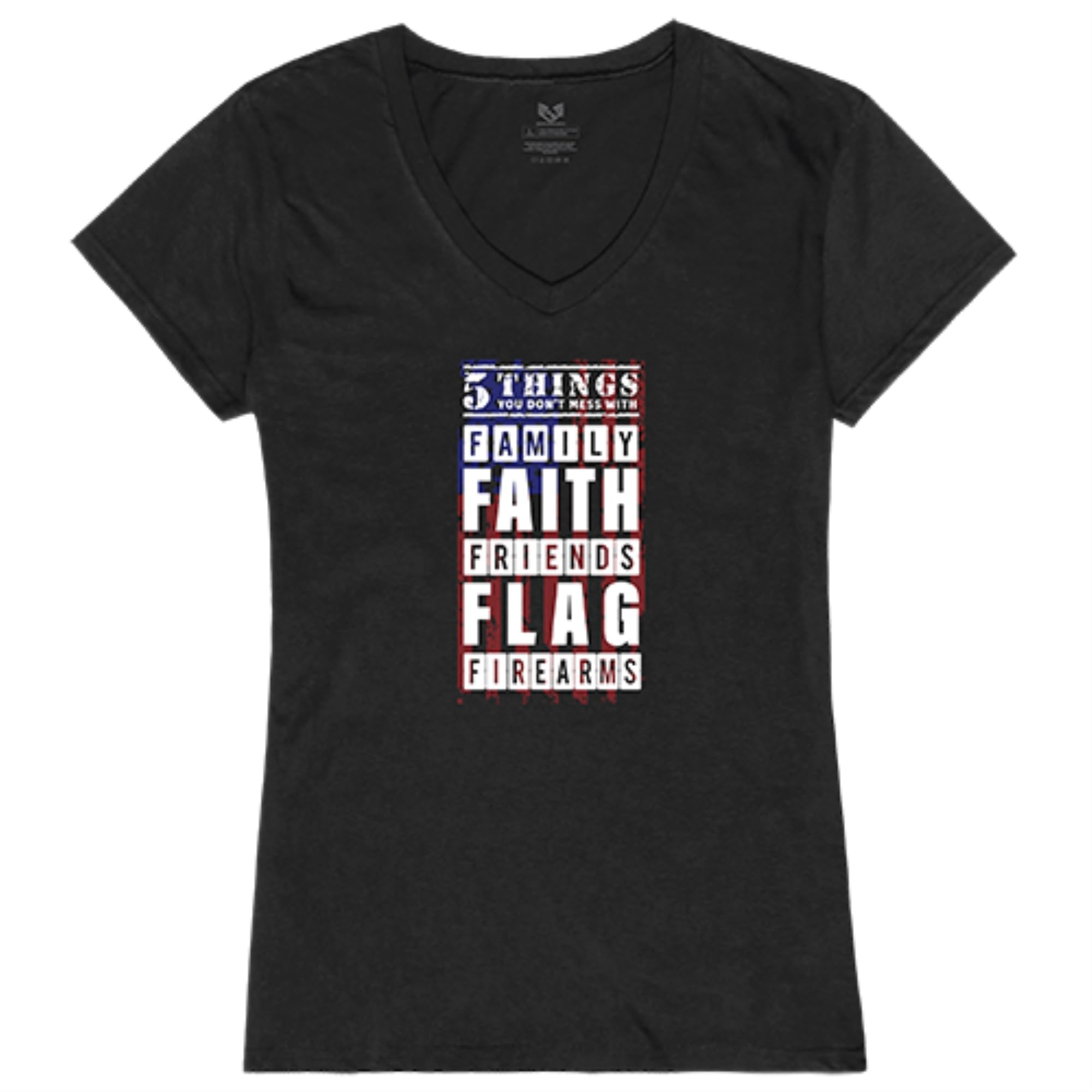 Graphic V-Neck, 5 Things YDMW 2, Black, 2X