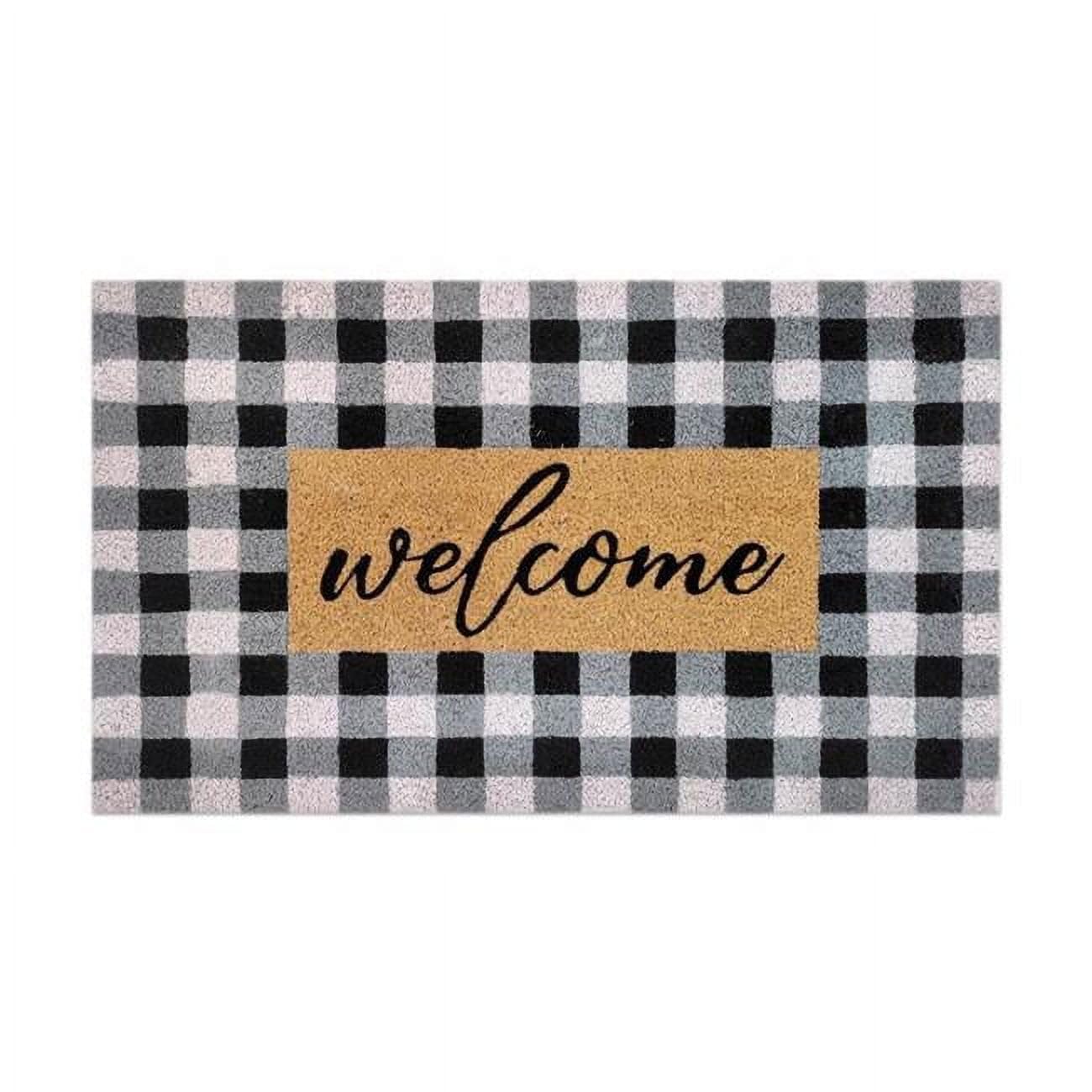 DOOR MAT COIR CHECKR WLC (Pack of 1)