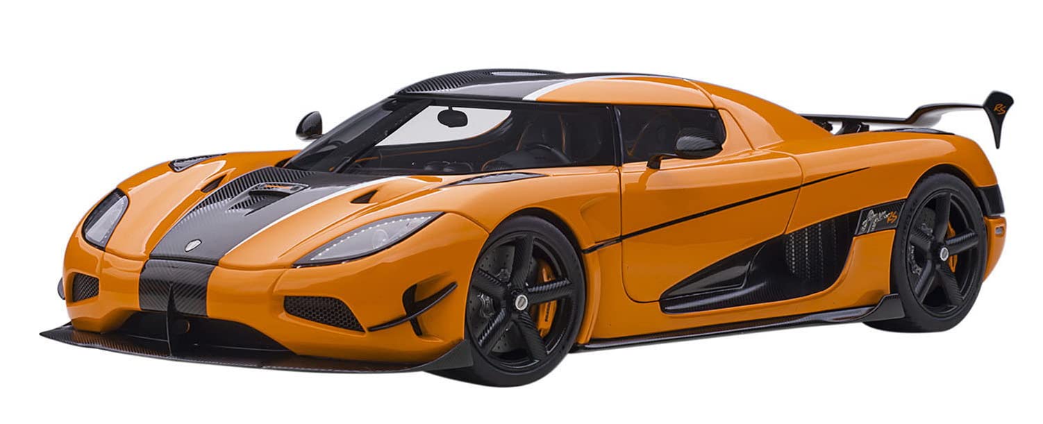 Koenigsegg Agera RS Cone Orange with Black Carbon Accents 1/18  Model Car by Autoart