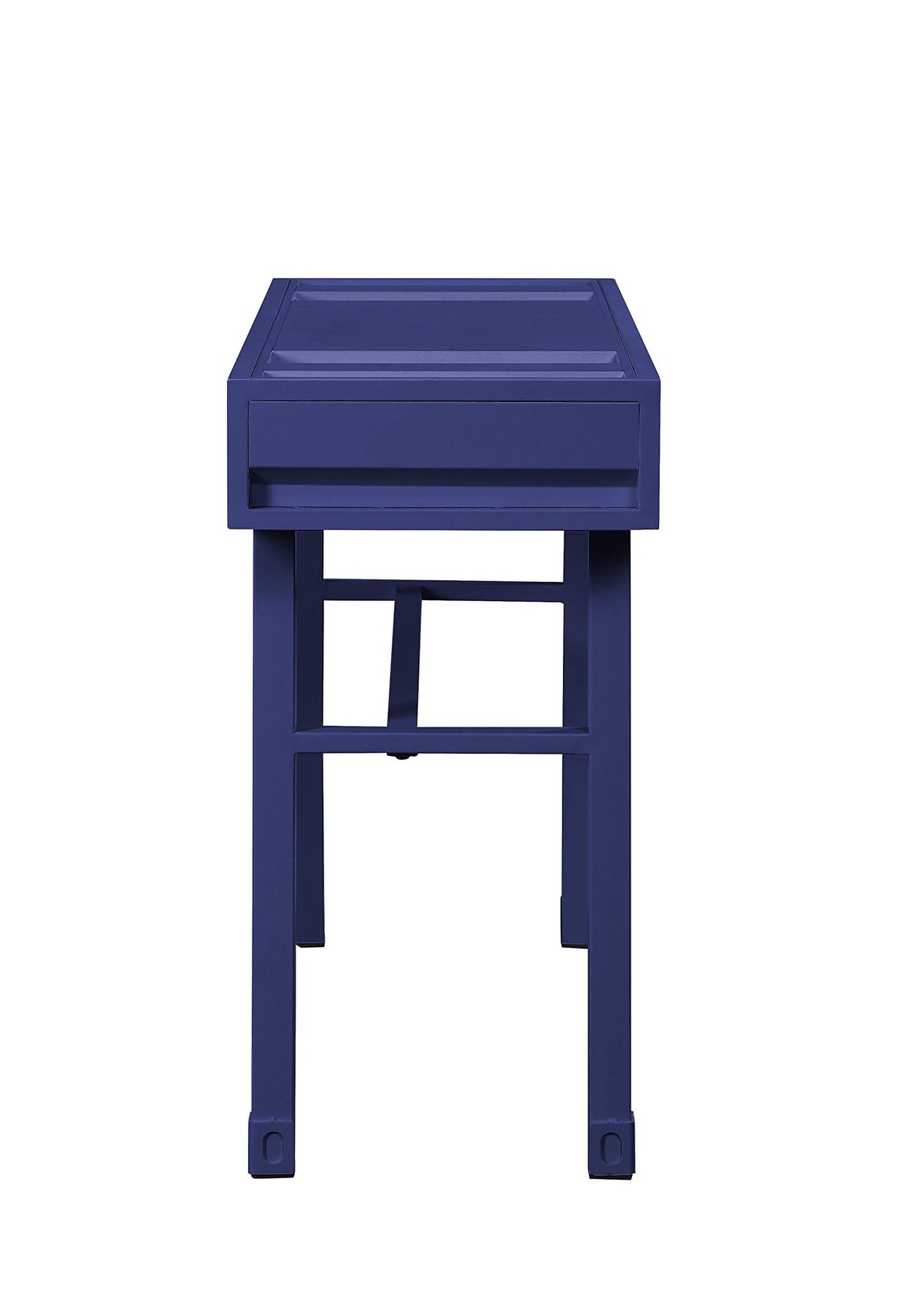 Benjara, Blue Industrial Style Metal And Wood 1 Drawer Vanity Desk