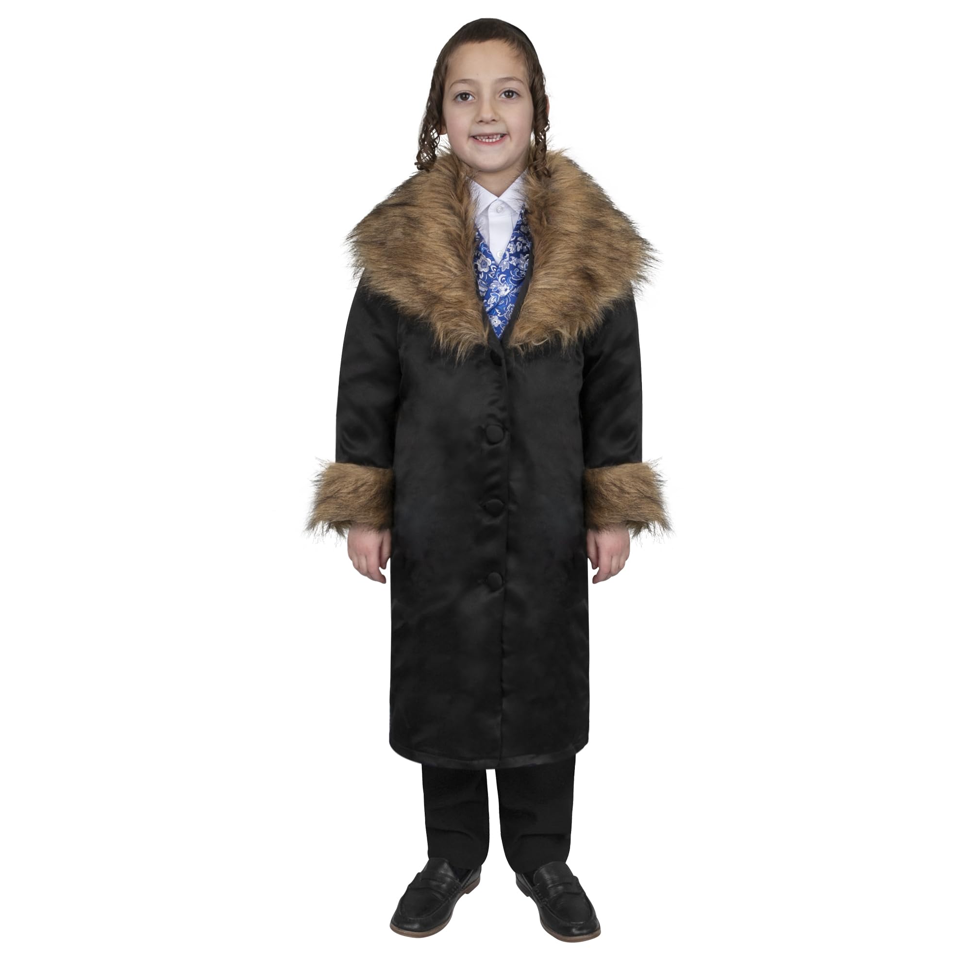 Dress Up America Kids Rabbi Coat with Fur - S (4-6)
