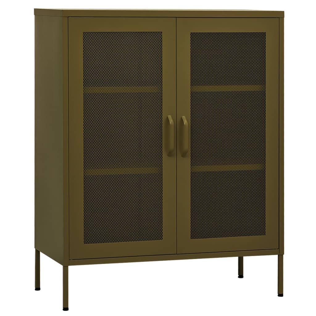 vidaXL Storage Cabinet Olive Green 31.5x13.8"x40" Steel"