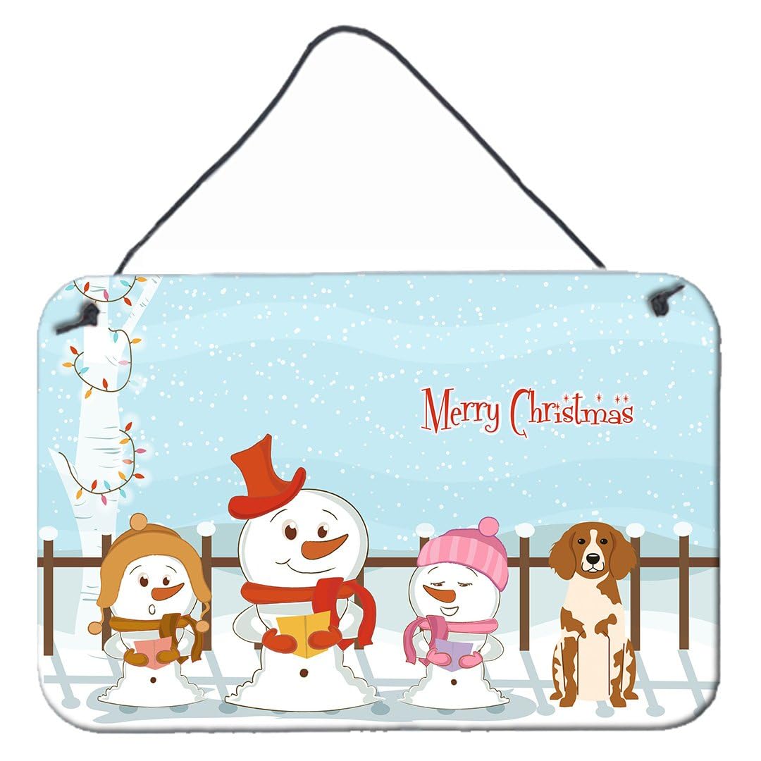 Merry Christmas Carolers Design with Dog Art Wall or Door Hanging Prints