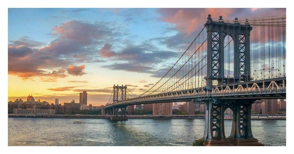 Manhattan Bridge at sunset, NYC-Paper Art-38x20”