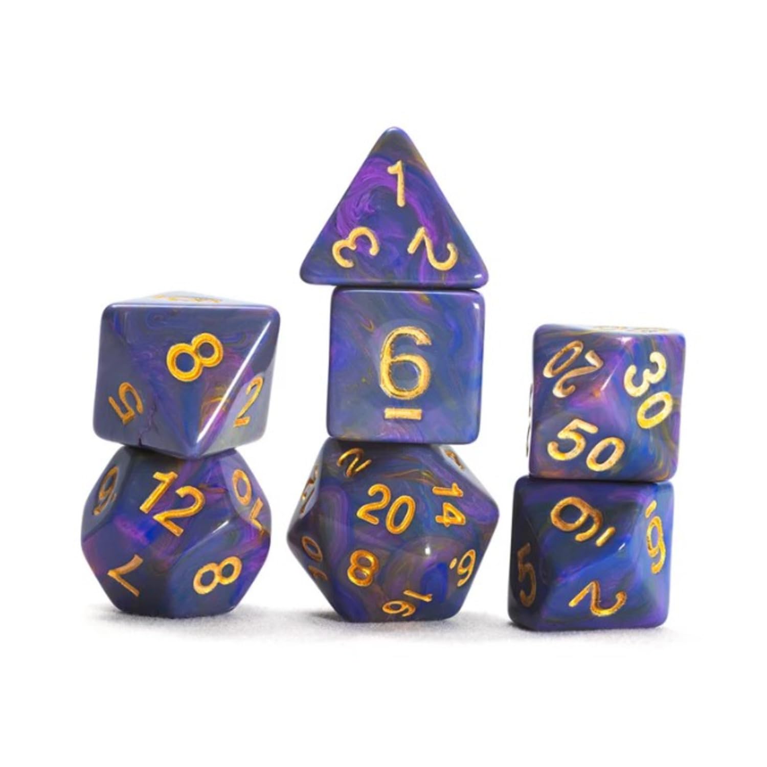 Poly Set - Unicorn, Purple w/Gold (7)
