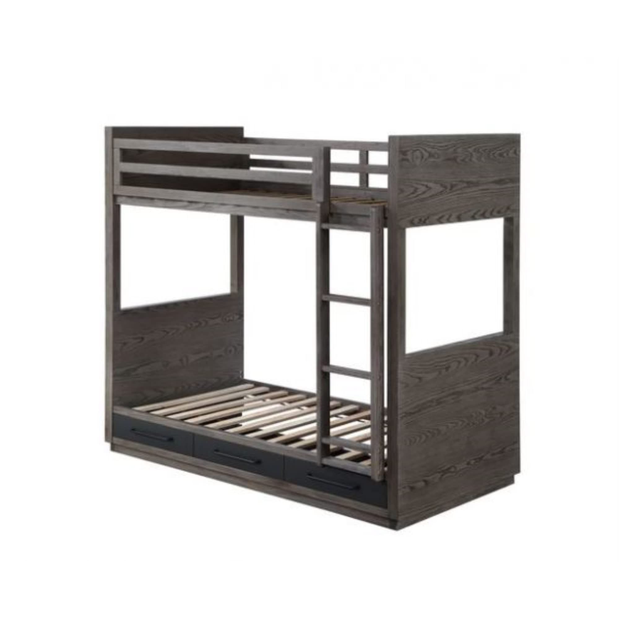 Acme Furniture Estevon Bunk, Twin, Gray Oak Finish