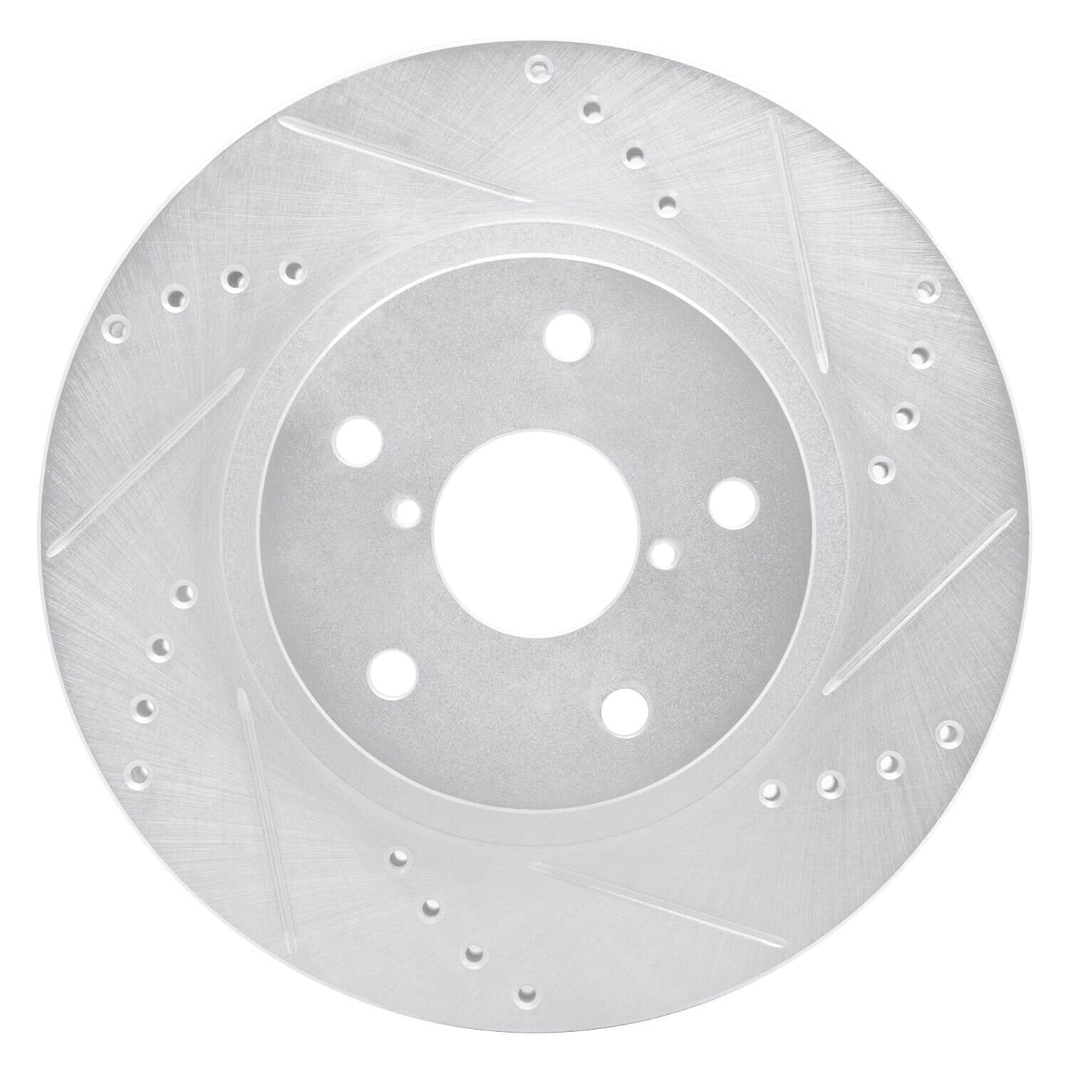 R1 Concepts Brake Rotor Drilled and Slotted Silver EDZ-13048R