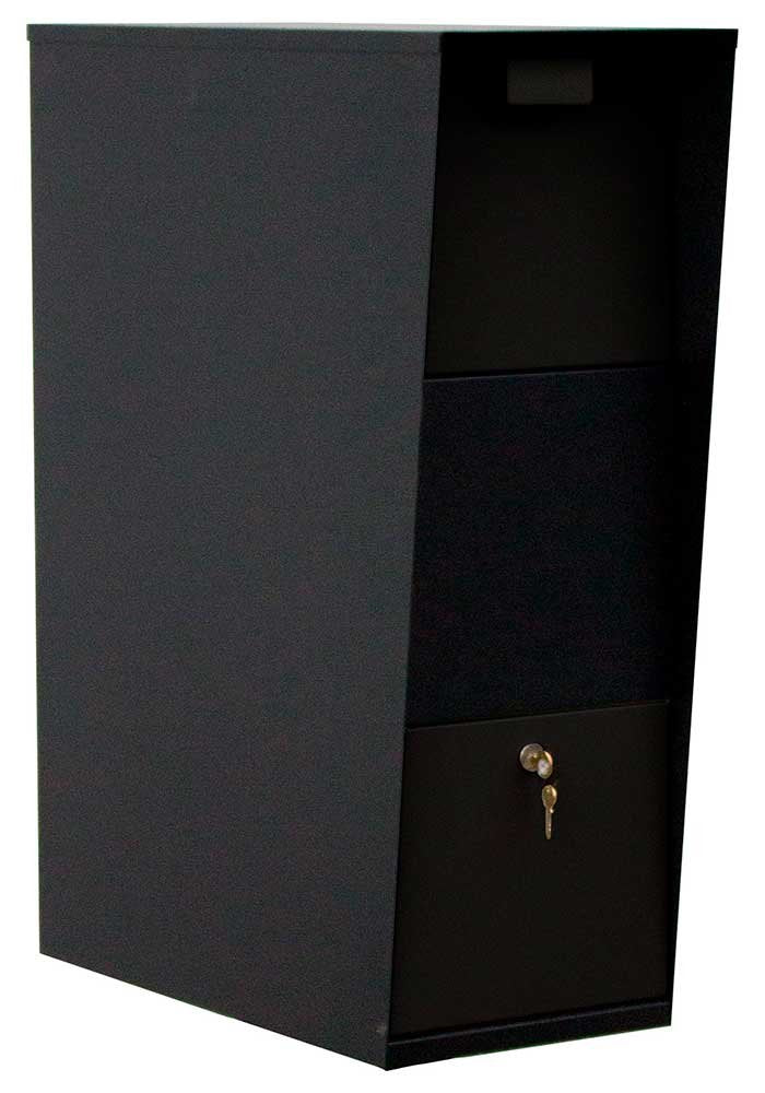 Qualarc Wf-Vacmb Large Capacity Galvanized Steel Locking Post And Column Mount Rust Proof Vacation Mailbox, Black