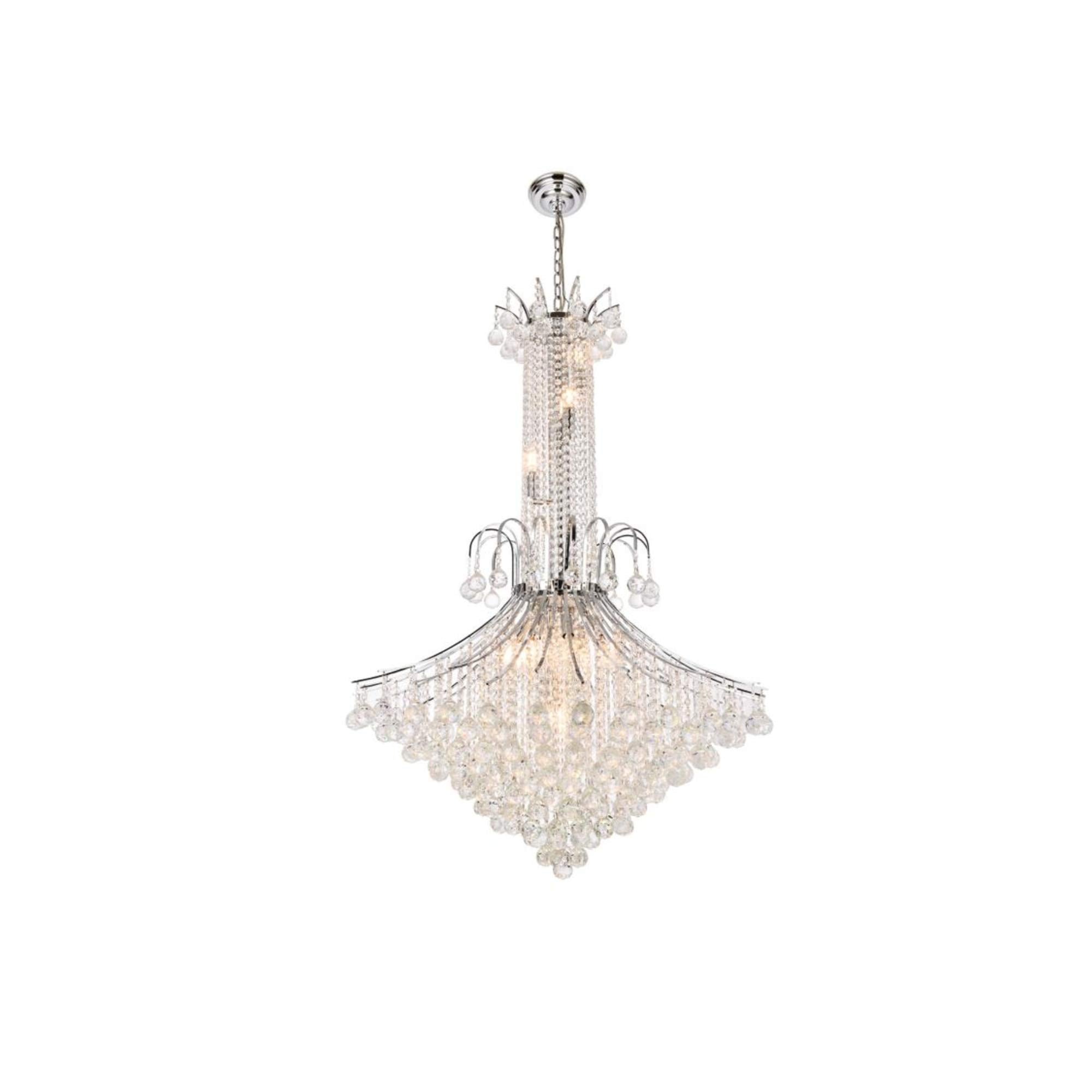 Toureg 16 light Chrome Chandelier Clear Royal Cut Crystal