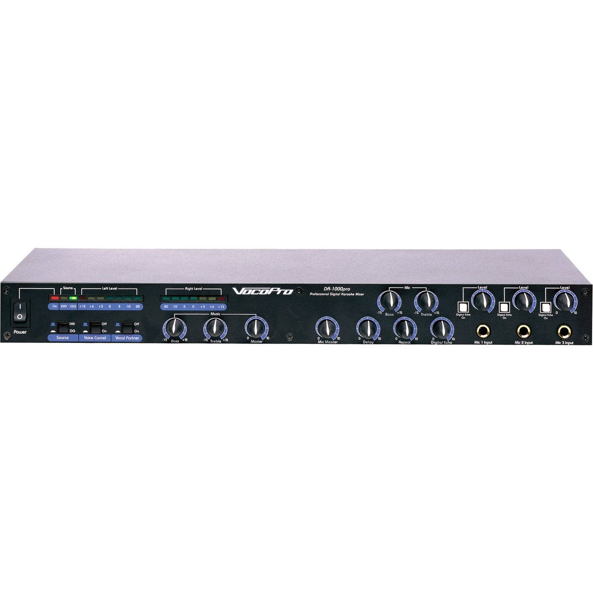 VOCOPRO Professional 3 Mic Digital Echo Mixer | DA-1000 PRO