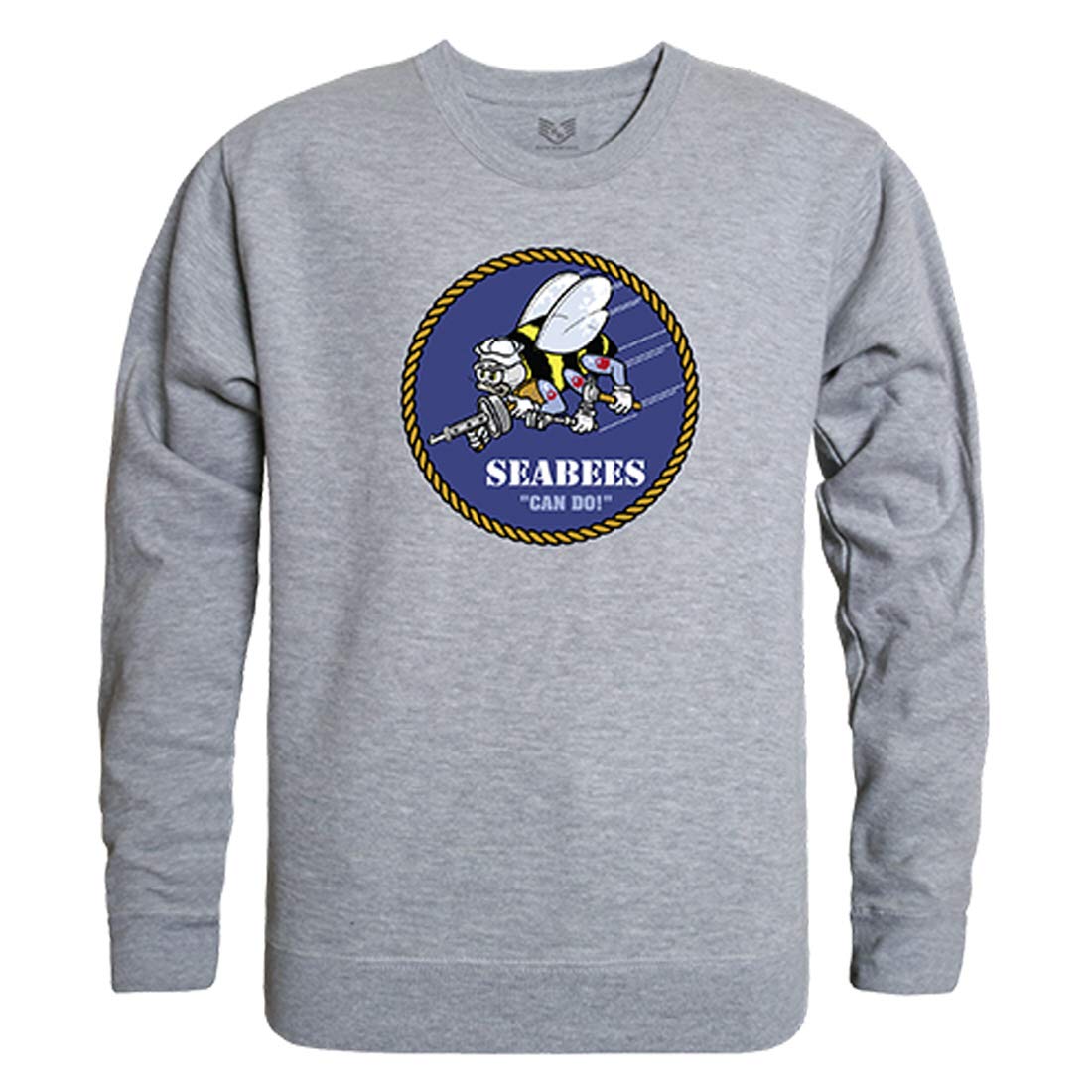 Graphic Crewneck, Seabees, H.Grey, XL