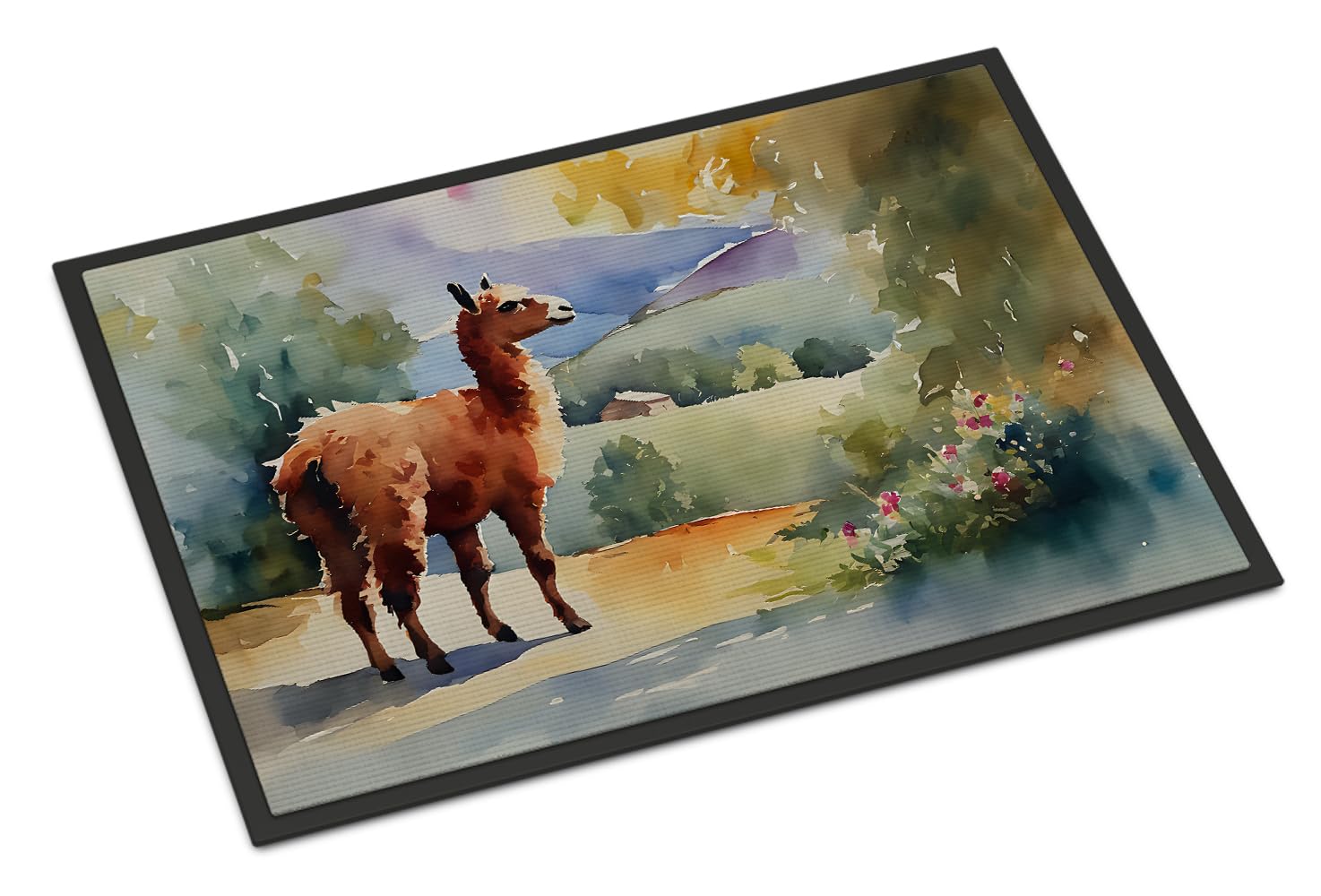 Carolines Treasures DAC2961MAT Llama Doormat Front Door Mat Indoor Outdoor Rugs for Entryway, Non Slip Washable Low Pile, 18H X 27W