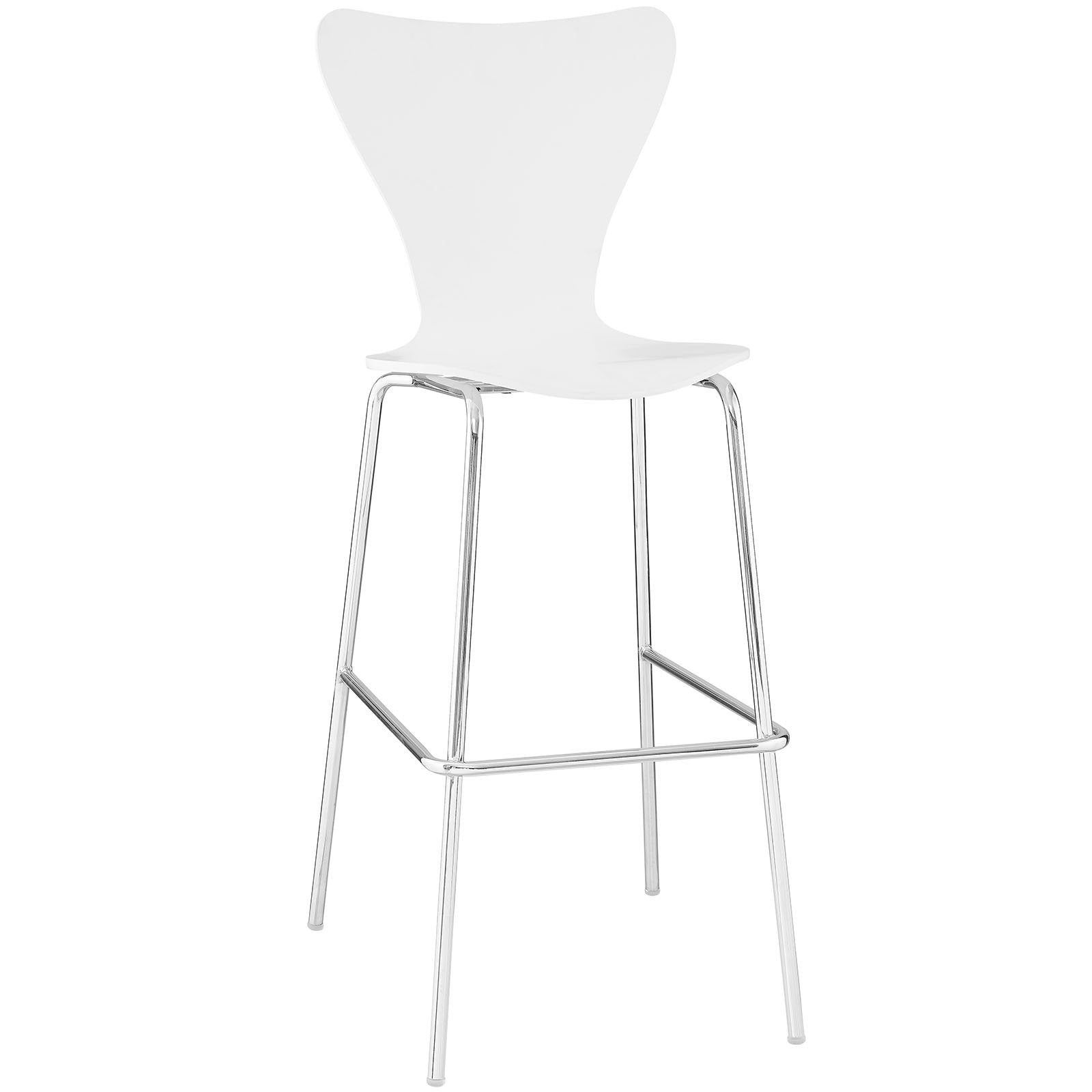 Modway Ernie Mid-Century Modern Wood Bar Stool In White
