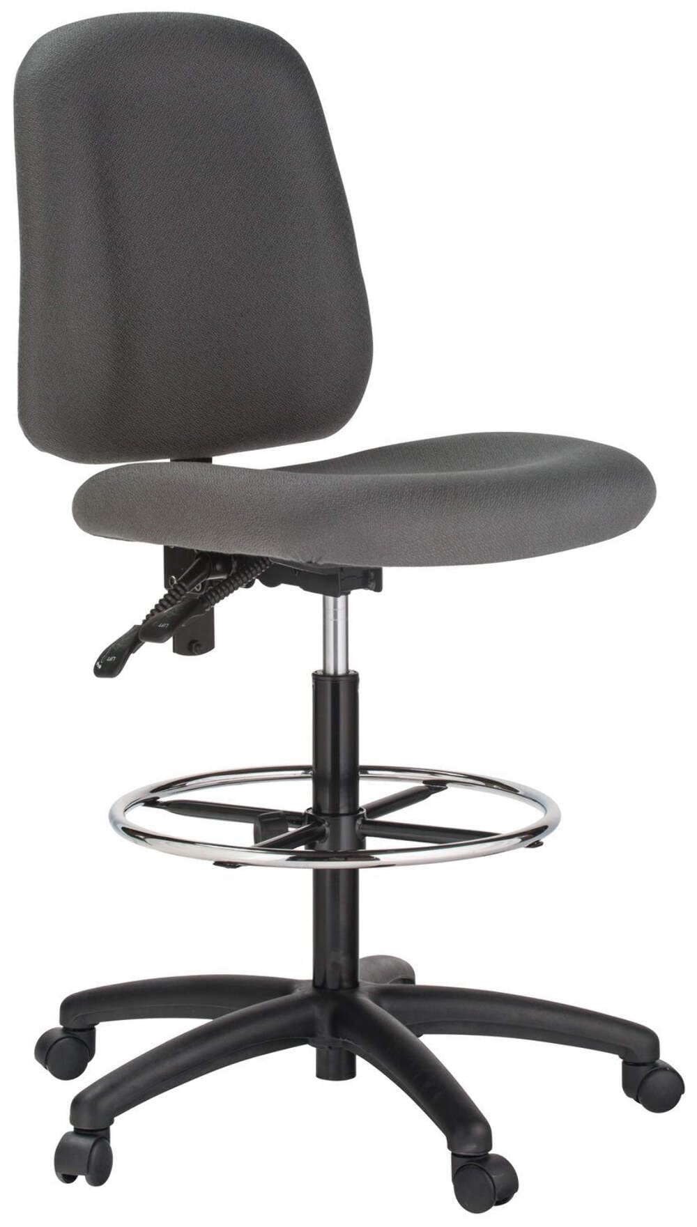 Contoured Dual Function Drafting Stool - Gray Fabric