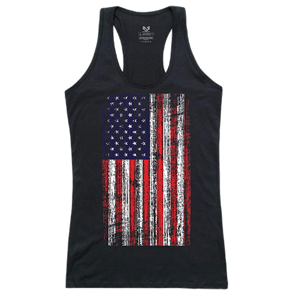Graphic Tank, Distressed Flag, Black, L