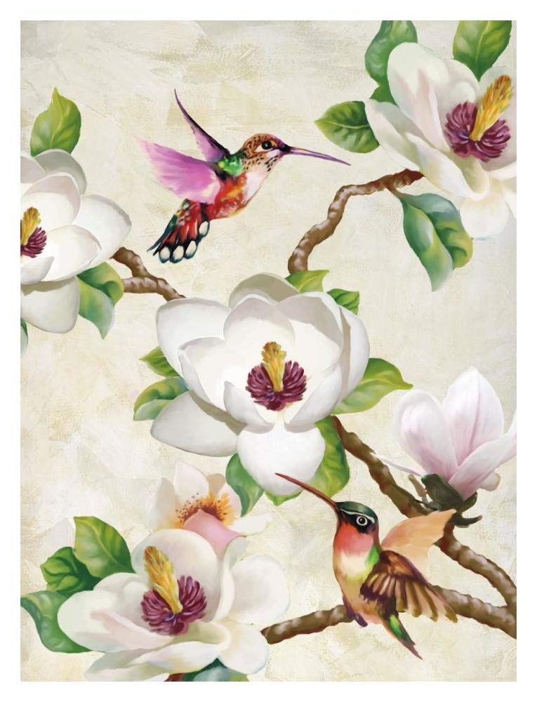 Magnolia and Humming Birds-Paper Art-14x18”