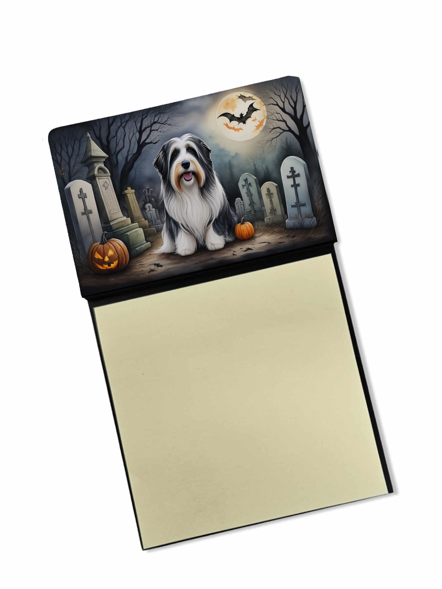 Bearded Collie Spooky Halloween Sticky Note Holder