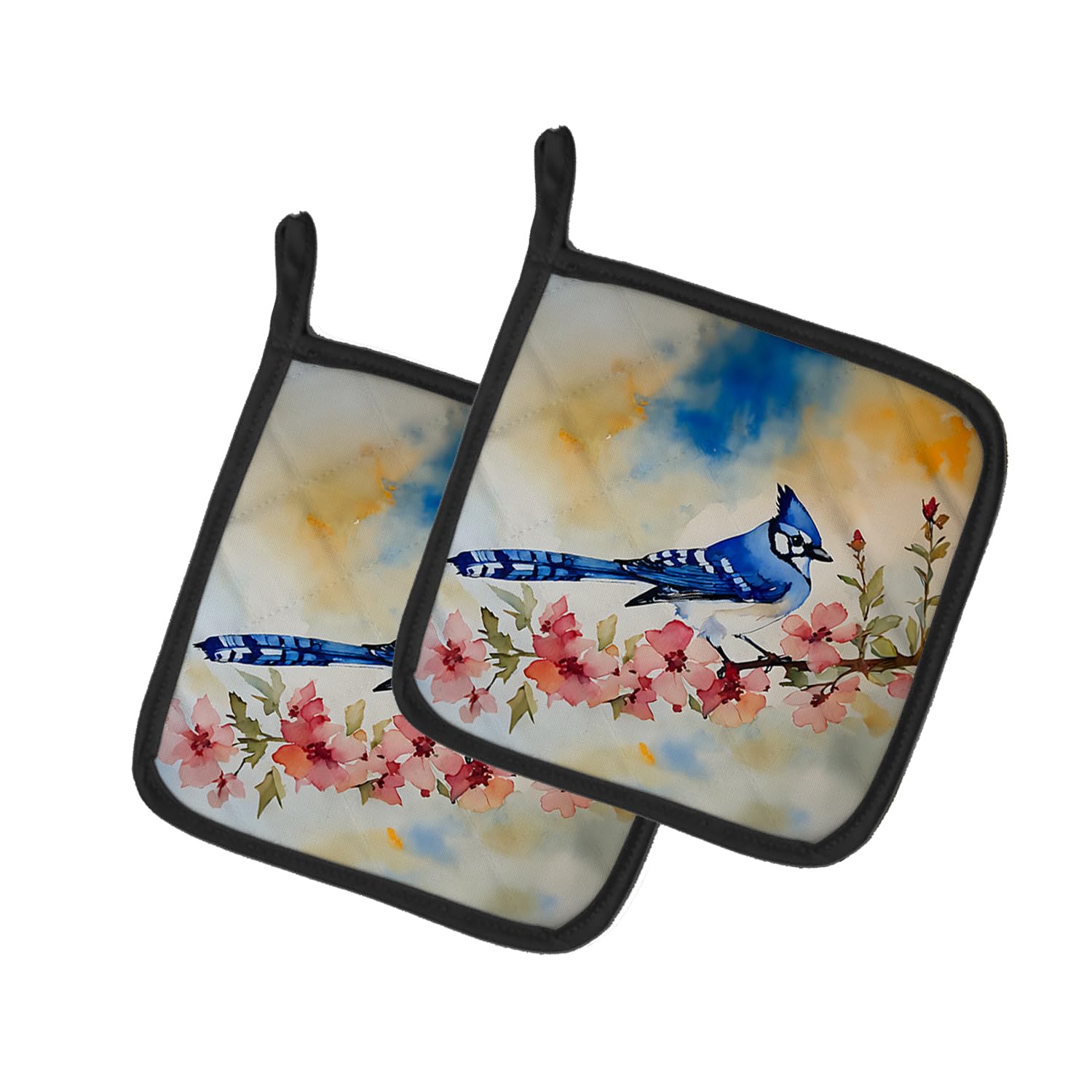 Blue Jay Pair of Pot Holders