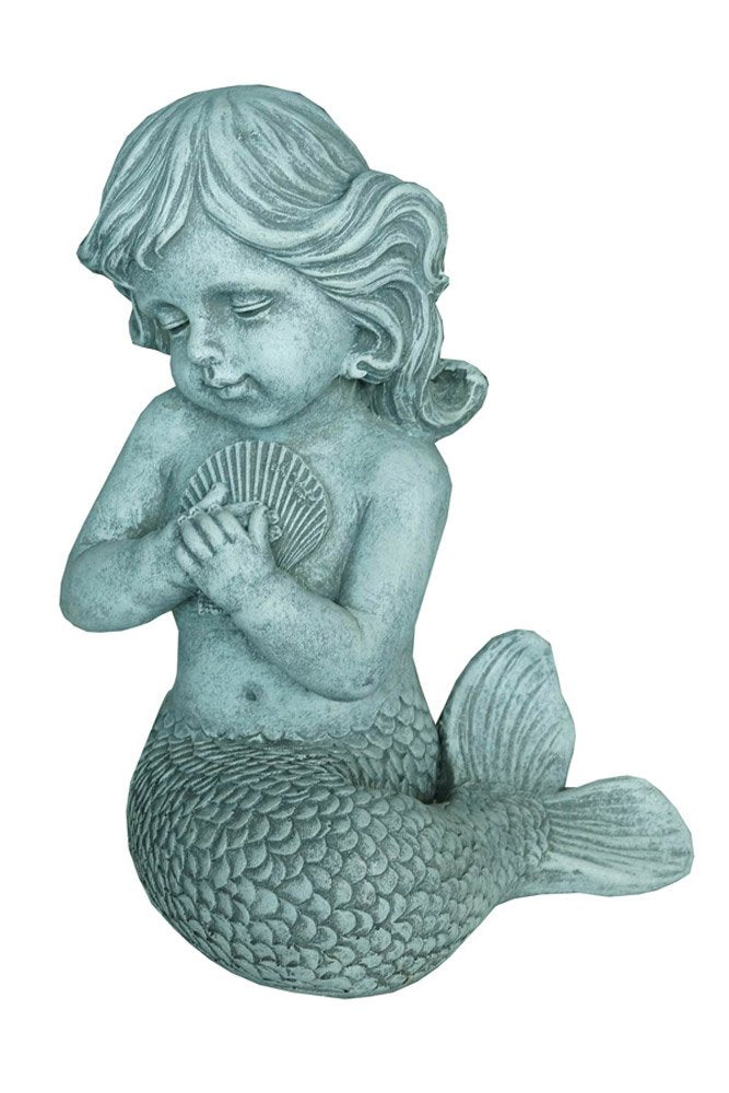 Hi-Line Gift Ltd 75598 Kneeling Mermaid Holding Shell