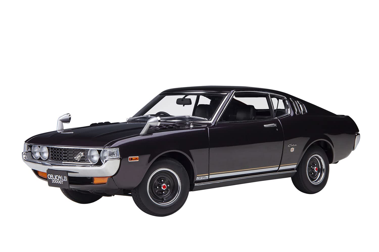 1973 Toyota Celica Liftback 2000GT (RA25) RHD (Right Hand Drive) Dark Purple Metallic 1/18 Model Car by Autoart