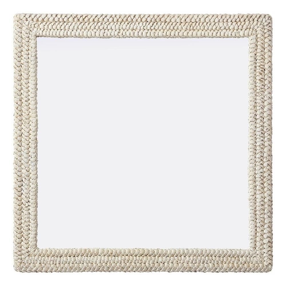 Rectangle Cornhusk Mirror 40x40 in Linen White