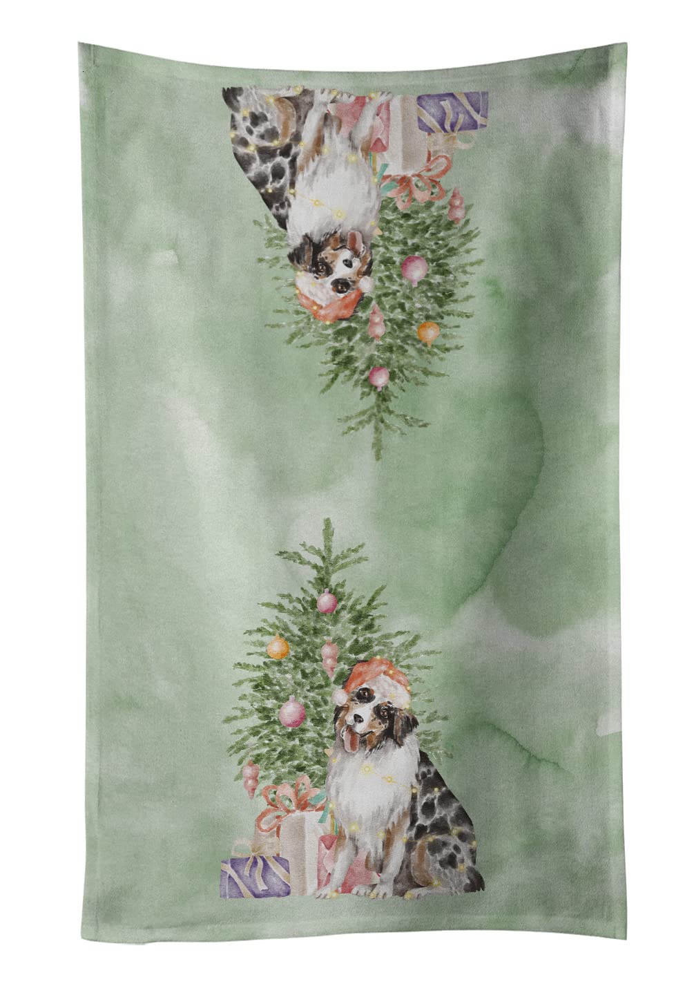 Carolines Treasures CK8199KTWL Australian Shepherd #2 and Tree Kitchen Towel Dish Cloths Guest Hand Towel Decorative Bathroom Towel for Face,Tea, Dishcloth, Kitchen and Bath