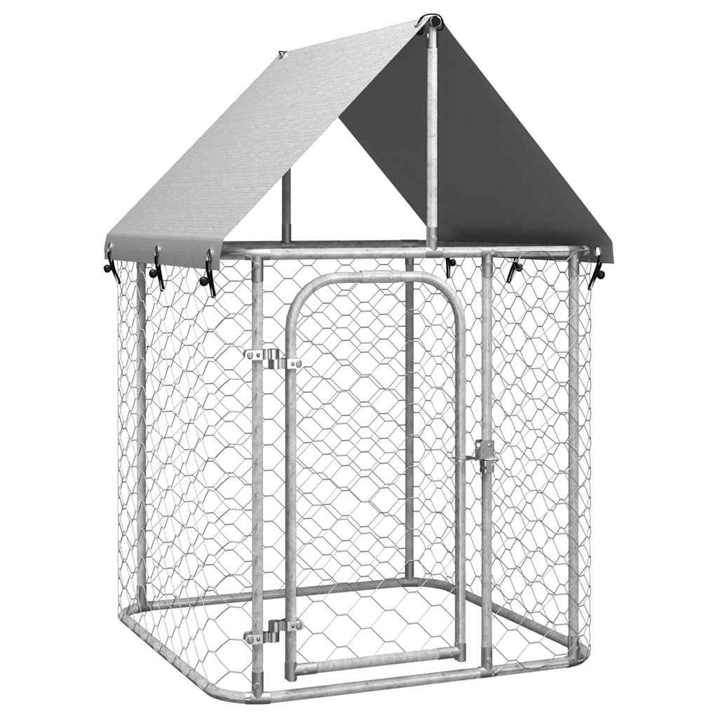 vidaXL Outdoor Dog Kennel with Roof 39.4x39.4”x59.1”