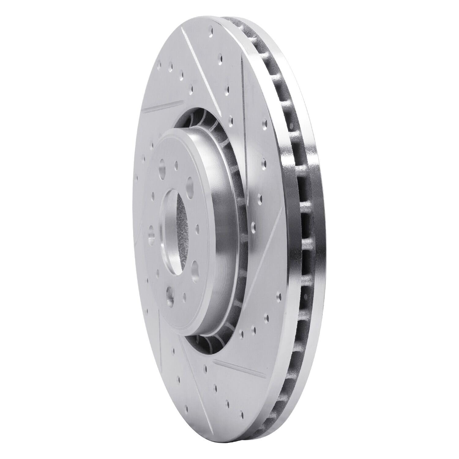 R1 Concepts Brake Rotor Drilled and Slotted Silver EDZ-27040R